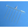 6 Channel Aspiration or Dispensing Manifold on 20 mm centers and 65 mm long for 24 Well Microplates, Polycarbonate Barrel