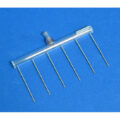 Aspiration or Dispensing Manifold, 6 Channel for 24 Well Microplates, 20mm center to center spacing, 49mm long
