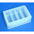 Molded Polypropylene Reservoir, Pyramid Bottom, 4 Compartments Holding 73 ml each, High Profile 44 mm Tall, 292 ml Max Capacity, SLAS Footprint