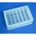 Molded Polypropylene Reservoir, Pyramid Bottom, 6 Compartments Holding 47 ml each, High Profile 44 mm Tall, 282 ml Max Capacity, SLAS Footprint