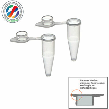 0.2ml PCR Tubes, Clear, Optically Clear Caps for qPCR, with recessed window
