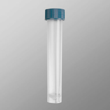 10 mL Self Standing Screw Cap Transport Tube with Blue Cap, Clear, Nonsterile, 1000 Tubes and Caps/Case