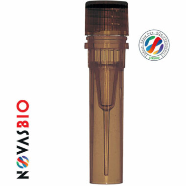 0.5ml Extended Self Standing Amber Tube Cap, Brown Cap, Sterile, Assembled