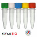 1.5ml Conical Screw Cap Tube, Clear, with Clear Screw Cap, Non-Sterile, Unassembled