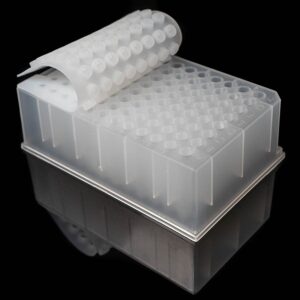 96 Round Well Silicone Sealing Mat. Cross pre-cut