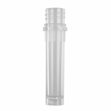 2.0 mL Self Standing Screw Cap Tubes Only, Polypropylene, Clear, Nonsterile, 500 Tubes/Pack, 8 Packs/Case