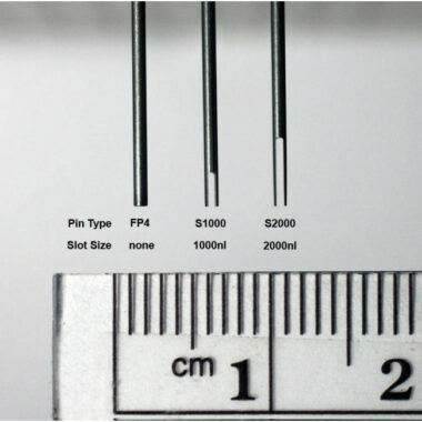 0.914 mm Diameter Tube Style Floating Pin with 1000 nl Slot tip, 17 mm exposed, Hydrophobic