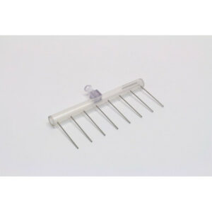 8 Channel Aspiration or Dispensing Manifold on 13.4 mm centers and 32 mm long for 48 Well Microplates, Polycarbonate Barrel