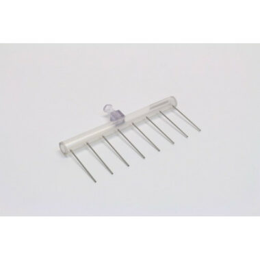 8 Channel Aspiration or Dispensing Manifold on 13.4 mm centers and 32 mm long for 48 Well Microplates, Polycarbonate Barrel