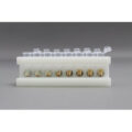 HDPE  8 place Magnetic Separation Rack for 0.2 ml PCR Tubes, with a  8 NdFeB Magnets 6.35 mm in Diameter, Pellet located 1/6 of the Way up the Tube