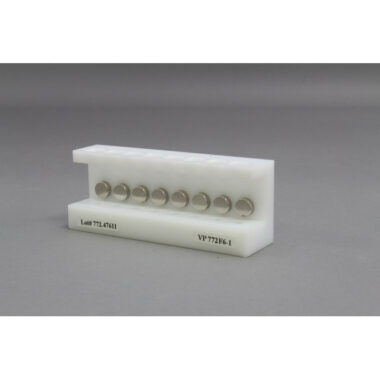 HDPE  8 place Magnetic Separation Rack for 1.5 and 2.0  ml Microcentrifuge Tubes, with a  8 NdFeB Magnets 10 mm in Diameter, Pellet located 1/6 of the Way up the Tube