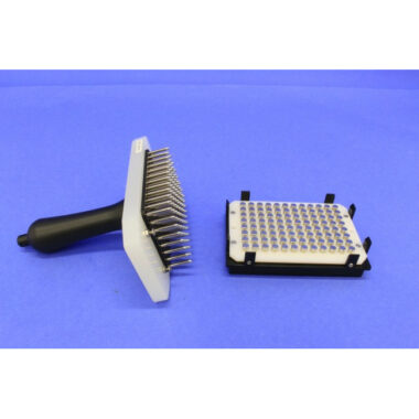 Magnetic Separation Plate for 96 Well Flat, V, Round, & Pyramid Bottom microplates, 96 Magnetic (52 MGO) Cylinders, White Polycarbonate Frame, SLAS Footprint, Includes High Profile Registration Base