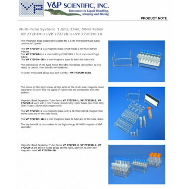 Tube Rack Top for Microcentrifuge Tubes and 5ml Tubes, Mates to VP 772F2M-1 Magnet Rack Base & VP 772F2M-1B Non-Magnet Rack Base, Polycarbonate