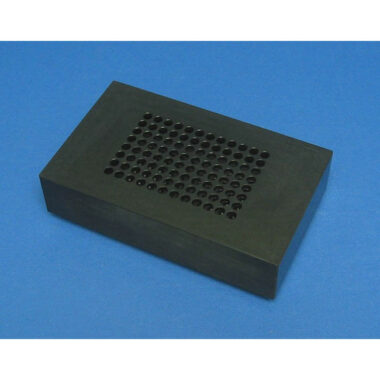 Black Polypropylene Reservoir with 96 Dimpled Bottom for 96 Robotic Pipettors, for Light Sensitive Reagents, Max Capacity 700 ml, Outside Top Dimensions are 190.3 mm by 115.3 mm and 54.3 mm tall with SLAS Footprint Bottom, Autoclavable