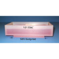White Polypropylene Reservoir with 96 Dimpled Bottom for 96 Robotic Pipettors, Max Capacity 700 ml, Outside Top Dimensions are 190.3 mm by 115.3 mm and 54.3 mm tall with SLAS Footprint Bottom