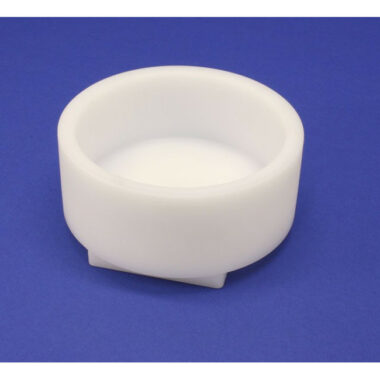 White Polypropylene Round Reagent Reservoir, Fits on a FX ALP over a Conventional Horizontal Stirrer, Max Capacity 600 ml,  SLAS Footprint in Bottom, 131.25 mm Diameter