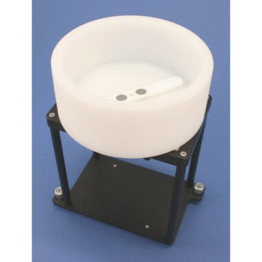 White Polypropylene Round Reagent Reservoir, Fits on a FX ALP over a Conventional Horizontal Stirrer, Max Capacity 600 ml,  SLAS Footprint in Bottom, 131.25 mm Diameter