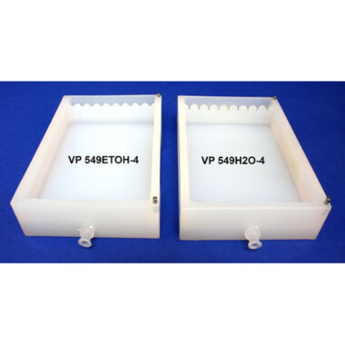 Polypropylene Spillway Reservoir with an ETOH Baffle and Multiple Inlet and Outlet Ports,  SLAS Footprint