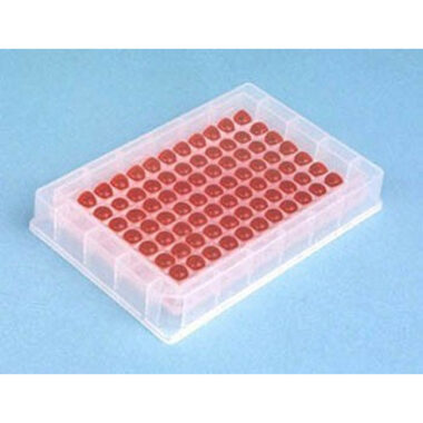 Molded Polypropylene Reservoir, 96 Pyramid Bottom, Low Profile 19 mm Tall, 86 ml Max Capacity, SLAS Footprint
