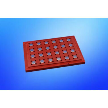 Magnetic Separation Plate for 96 Well PCR Microplates Full Skirted, 24 Magnetic (52 MGO) Cylinders, Step Down Edge, SLAS Footprint, No Registration Base