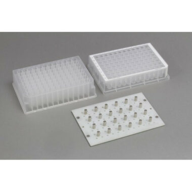 Magnetic Separation Plate for 96 Well Microplates, Standard or Deep Well, Round or V Bottom, 24 Magnetic (52 MGO) Cylinders, No Registration Base