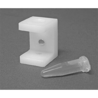 UHMW Single Tube Magnetic Separation Rack for 1.5 & 2 ml Microcentrifuge Tubes, with a  Single NdFeB Magnet 6.35 mm in Diameter, Pellet located 1/3 of the Way up the Tube